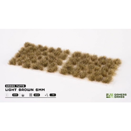 Gamers Grass Light Brown – 6 mm (Wild) | Kępki trawy do suchych dioram i podstawek